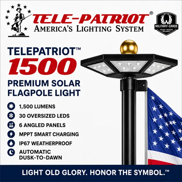 TelePatriot 1500 Series solar flagpole light